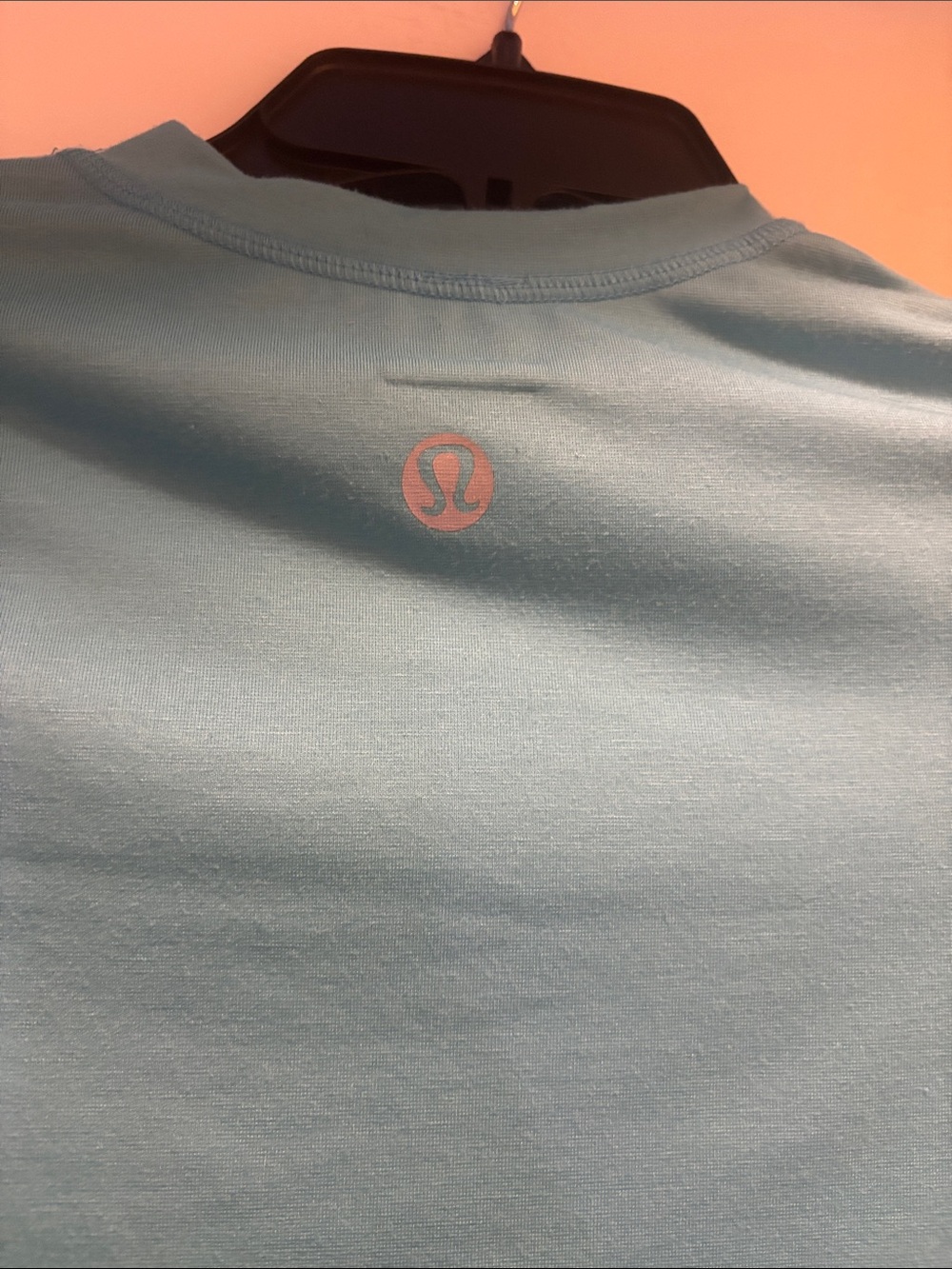 lululemon athletica Men's Aqua Performance Tee with Pink Logo